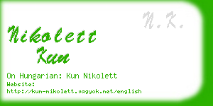 nikolett kun business card